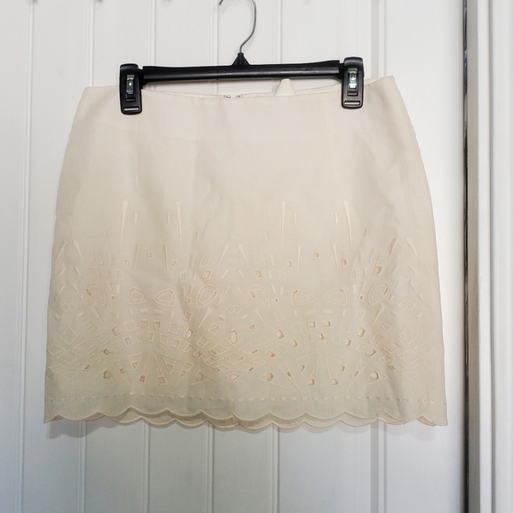 Richmond white linen Skirt Size 8